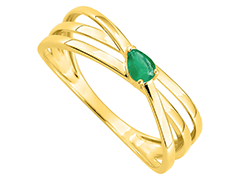 Bague or jaune et �meraude