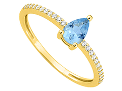 Bague or jaune et topaze