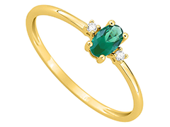 Bague or jaune et �meraude