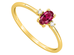Bague or jaune et rubis