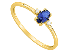 Bague or jaune et saphir