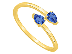 Bague or jaune et saphirs