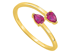 Bague or jaune et rubis