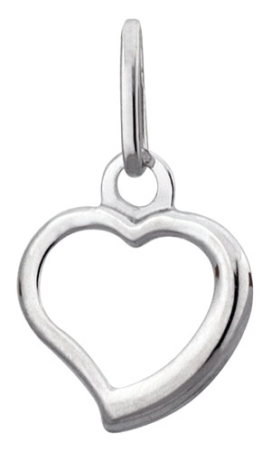 Pendentif or blanc Coeur