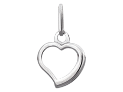 Pendentif or blanc Coeur