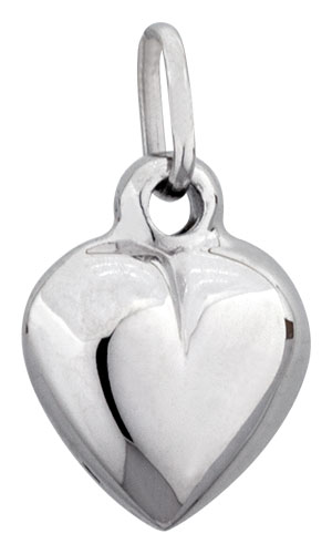 Pendentif or blanc Coeur