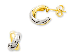 Boucles doreille or bicolore