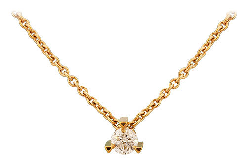 Collier or jaune et diamant 0.10 ct