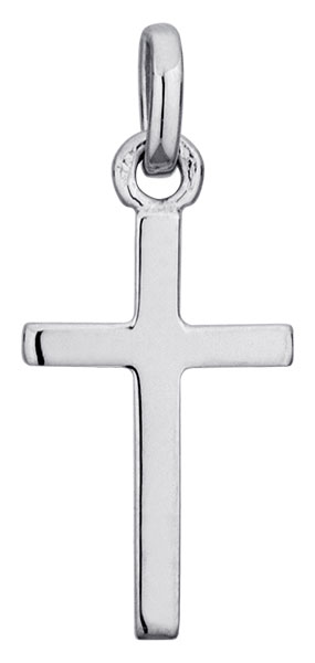 Pendentif or blanc 9K Croix