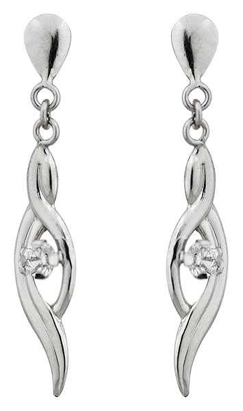 Boucles doreille or blanc et oxyde