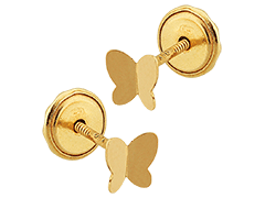 Boucles doreille or jaune Papillon