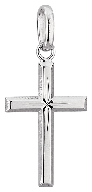 Pendentif or blanc Croix