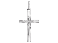 Pendentif or blanc Croix