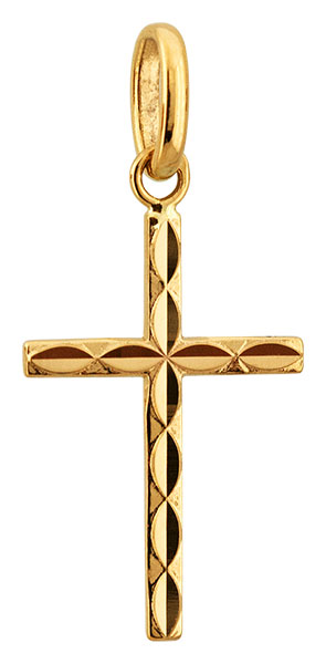 Pendentif or jaune Croix