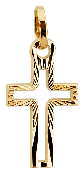 Pendentif or jaune Croix